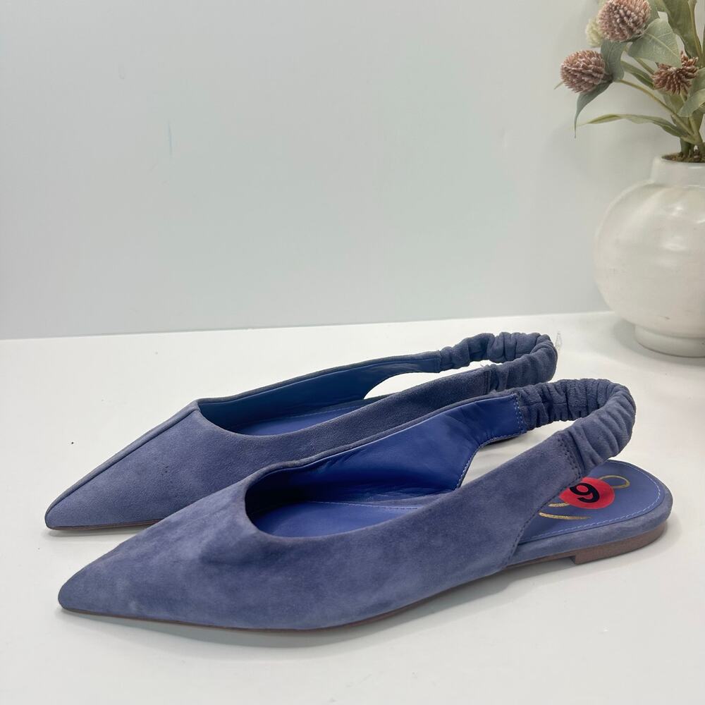 Sam Edelman Whitney Slingback Pointed Toe Flats Indigo Women 6 Tried On